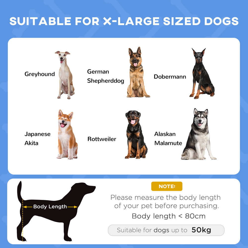 PawHut 122cm Blue Elevated Dog Bed with UV Protection Canopy Image 5