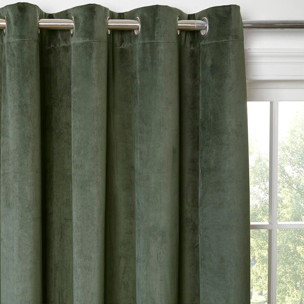 Divante Vermont Velvet Blackout Curtains - Olive / 168cm / 183cm Image 6