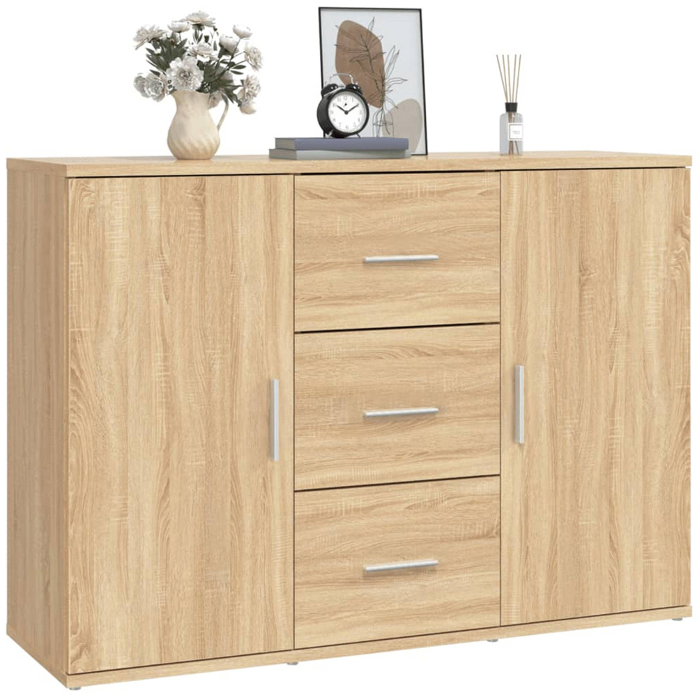 vidaXL 2 Door 3 Drawer Sonoma Oak Sideboard Image 4