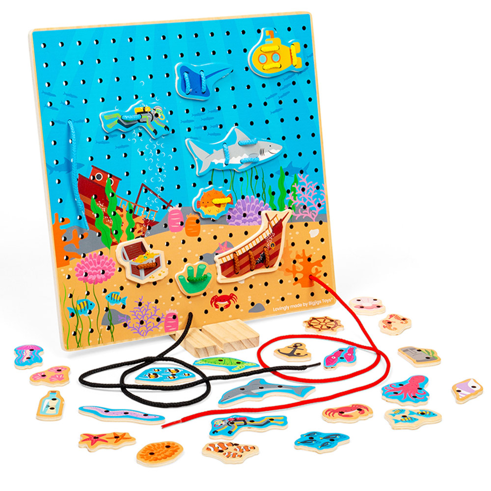 Bigjigs Toys Marine Lace-A-Shape Game Multicolour Image 3
