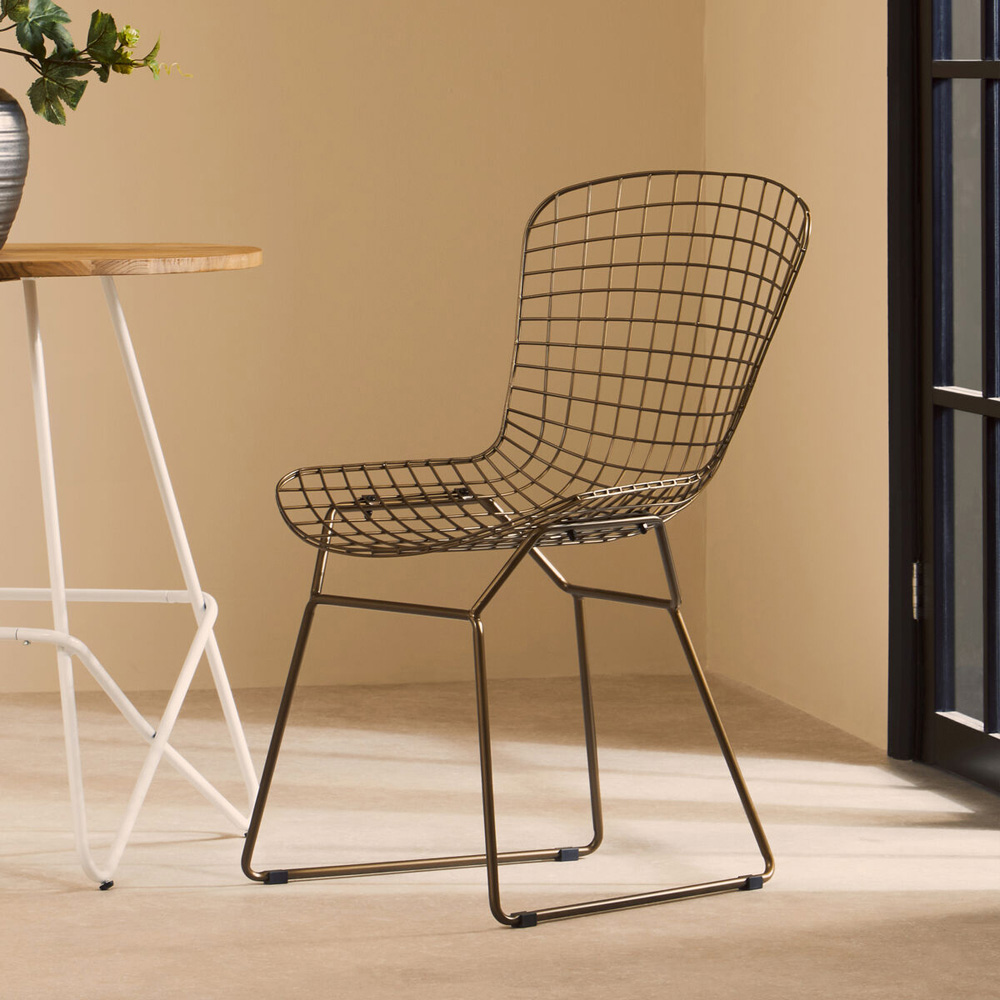 Premier Housewares District Black Metal Wire Accent Chair Image 3