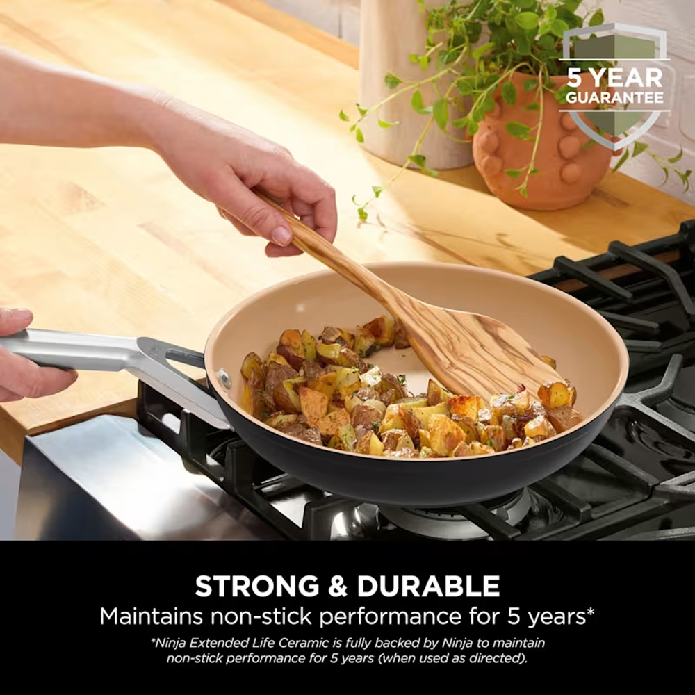 Ninja 26cm Grey and Terracotta Extended Life Ceramic Stock Pot Image 5