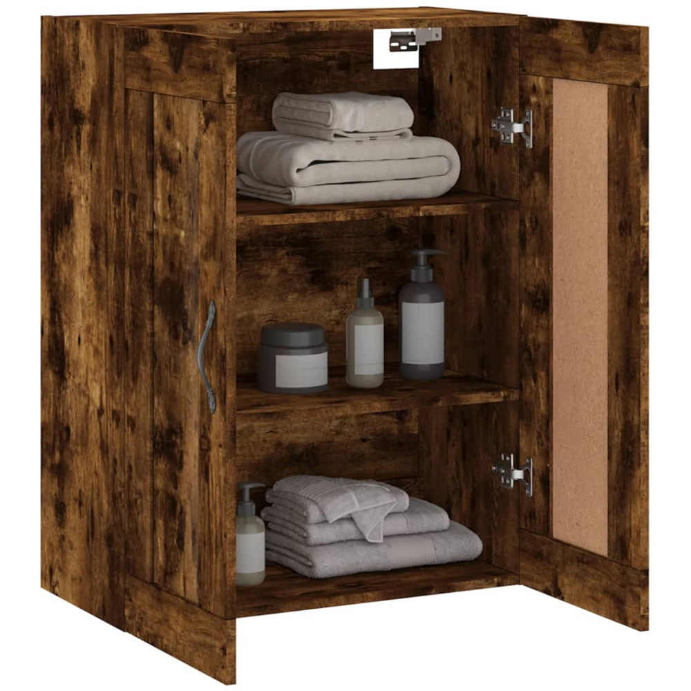 vidaXL 2 Door Brown Smoked Oak Wall Mounted Cabinet Image 5