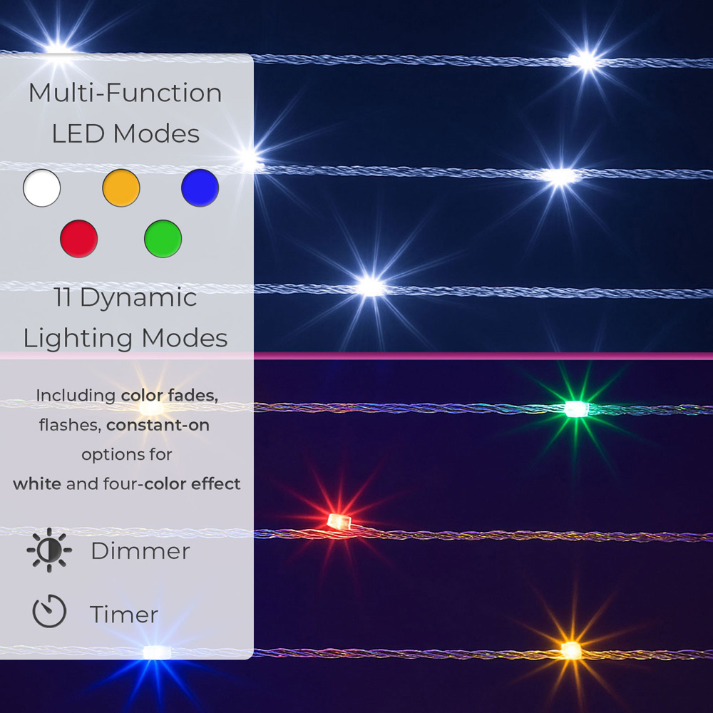Neo Multicolour Waterfall LED Outdoor Christmas Tree with Remote 8ft Image 7