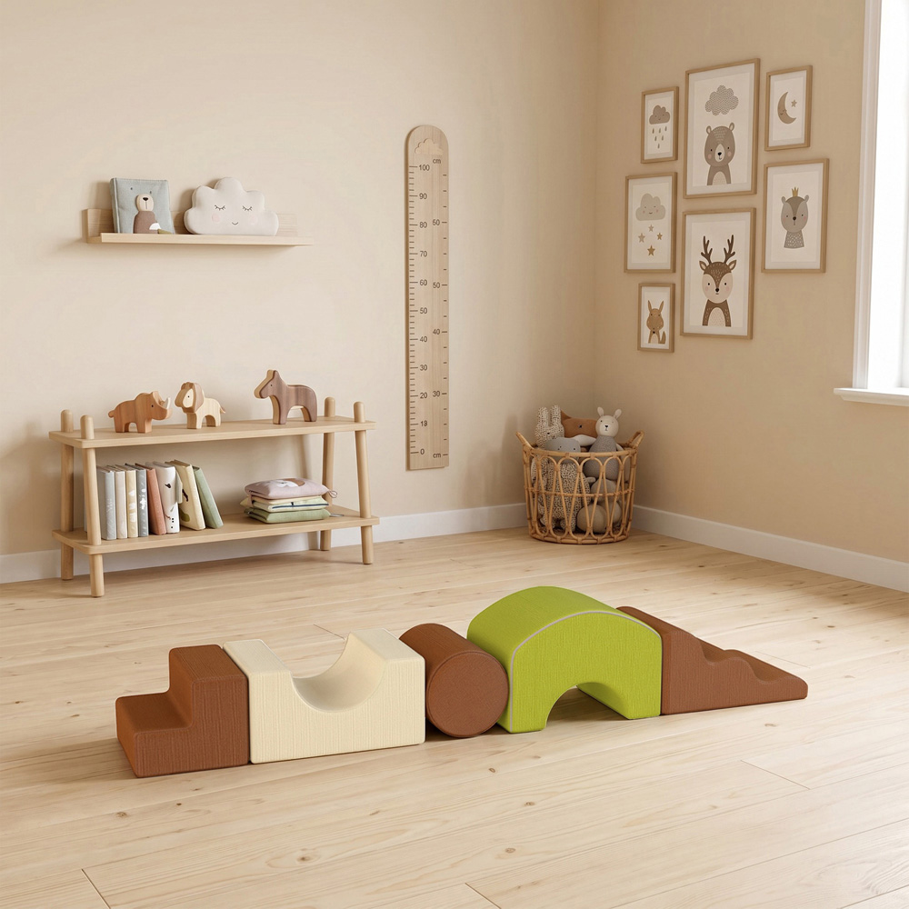 AIYAPLAY Toddlers Brown Climbing Block Play Set 5 Piece Image 2