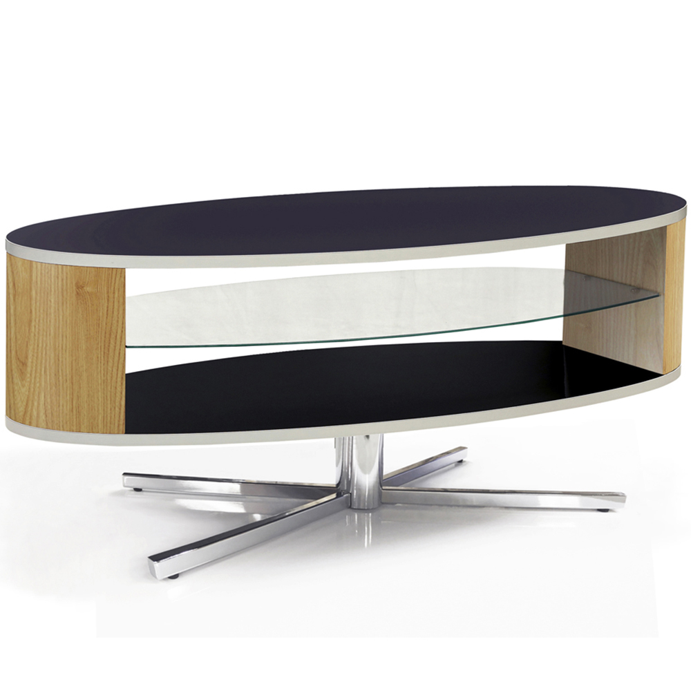 MDA Designs Orbit 2 Shelf Black and Oak TV Cabinet Image 2