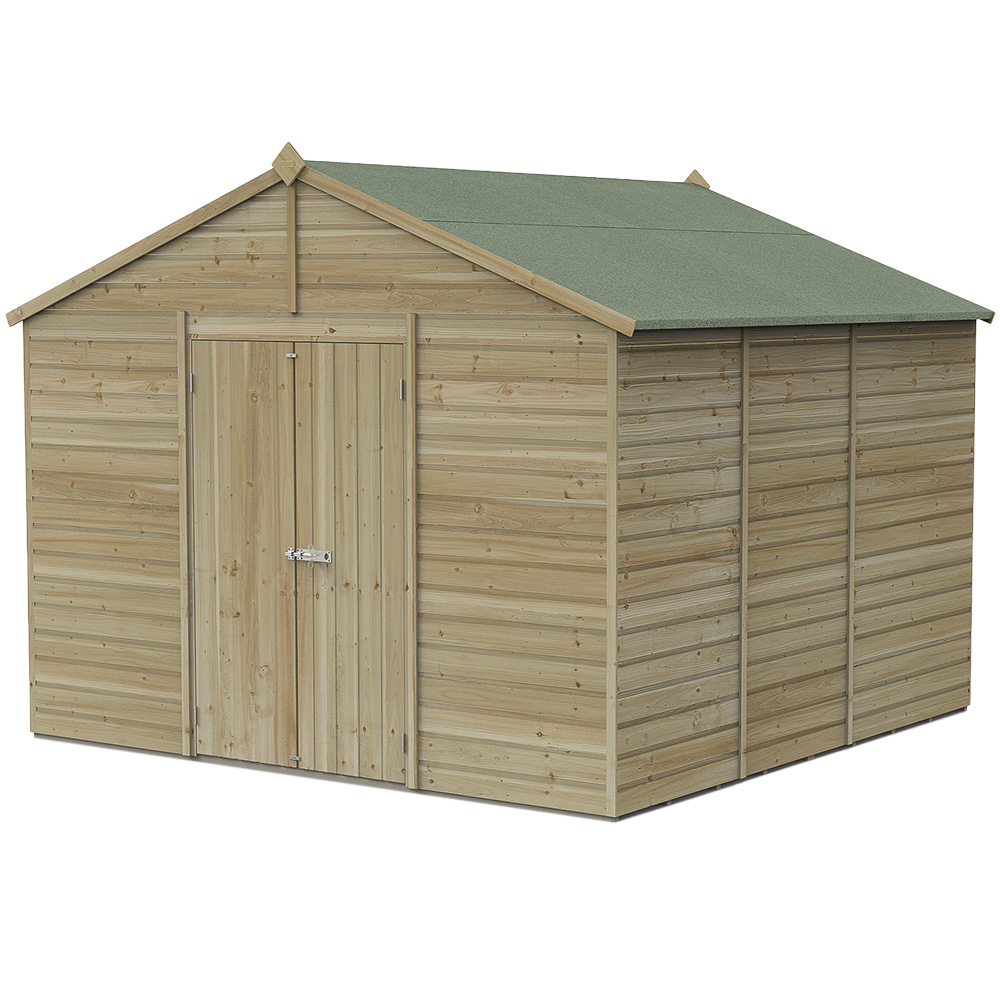 Forest Garden Beckwood 10 x 10ft Double Door Shiplap Apex Shed Image 1