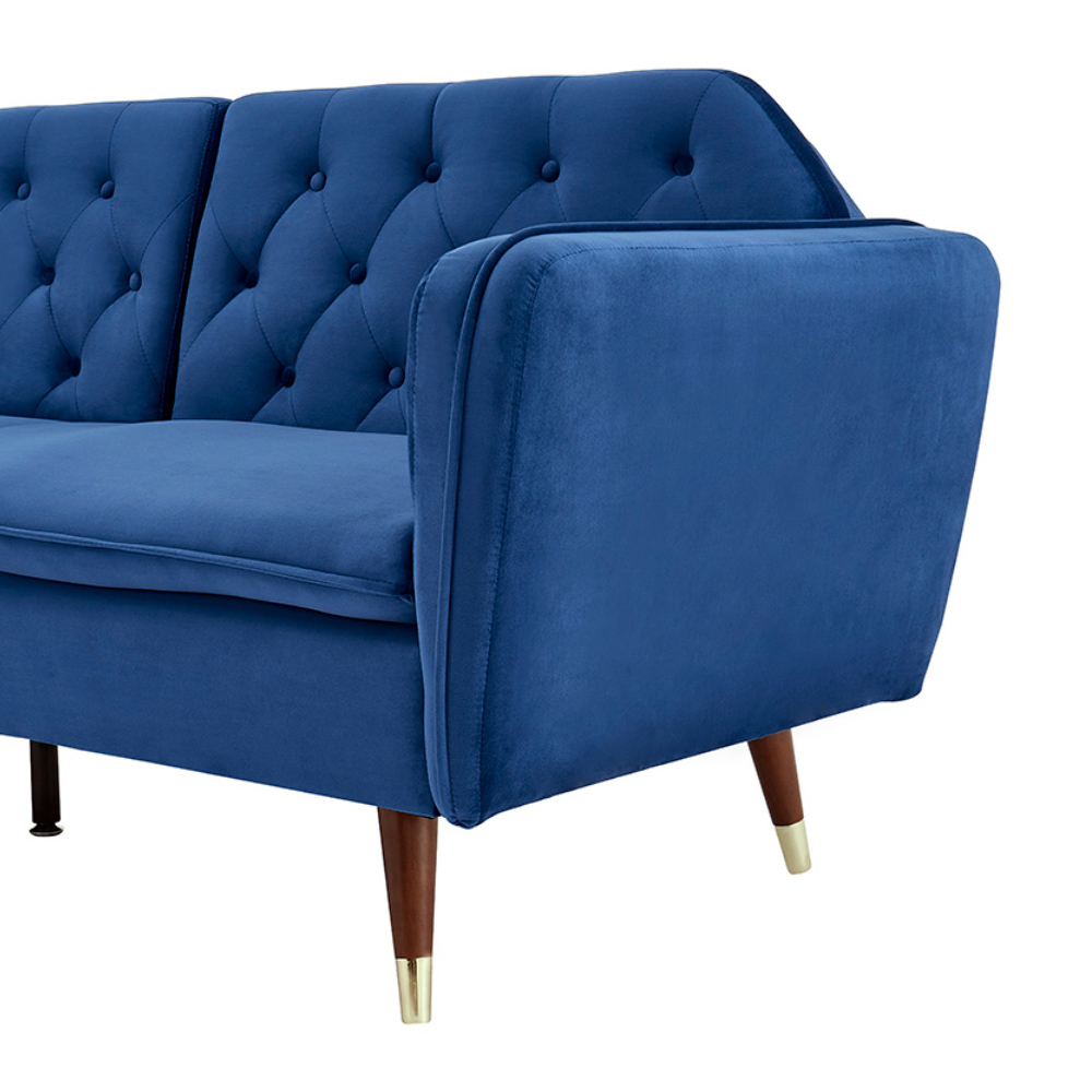 Home Detail Whitby Double Sleeper Dark Blue Velvet Sofa Bed Image 6