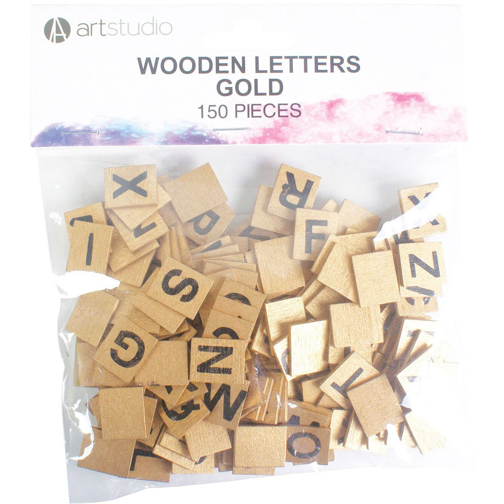 Art Studio Wooden Letters Gold Image