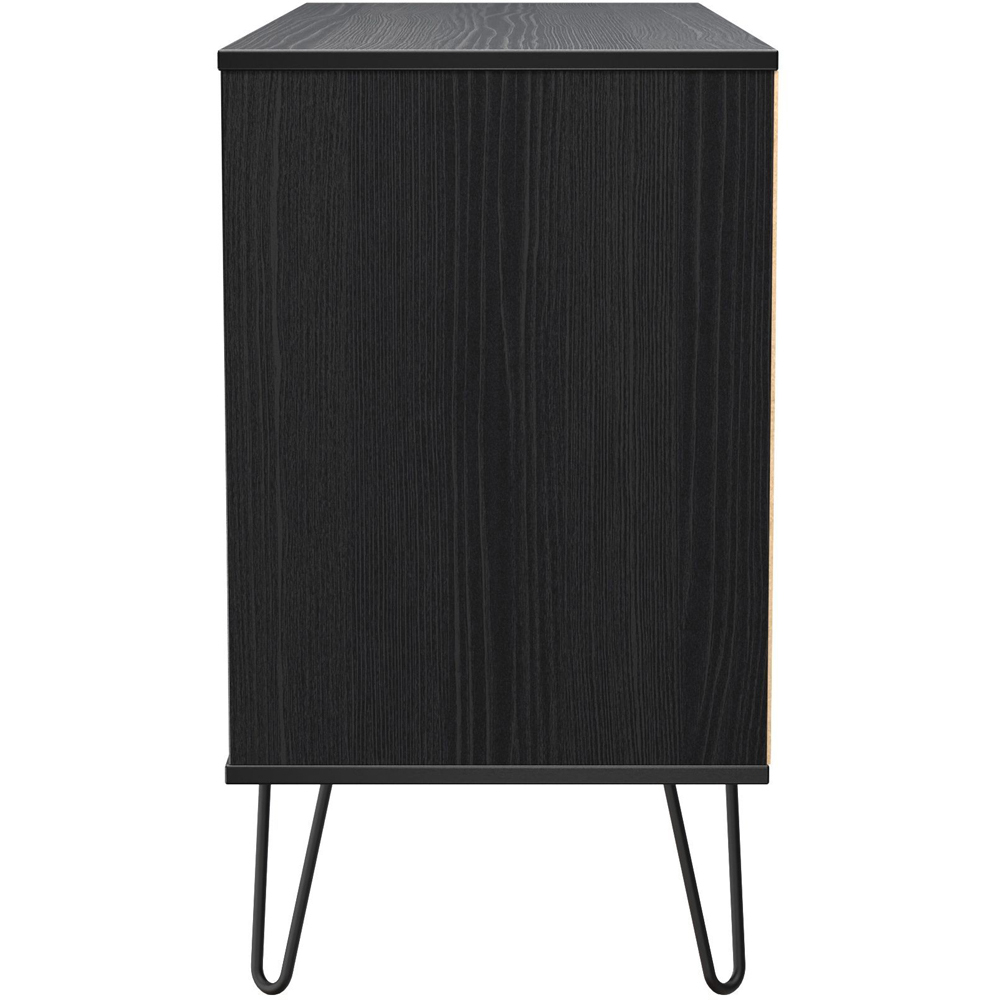 Crowndale Harlequin 6 Drawer Black Ash Wide Chest of Drawers Ready Assembled Image 4