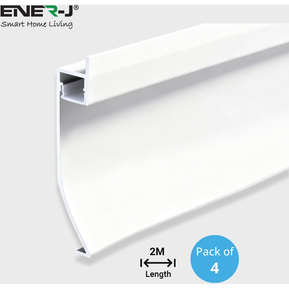 ENER-J 71.3mm Aluminium Skirting Profile with Rounded Edge 2m Image 2
