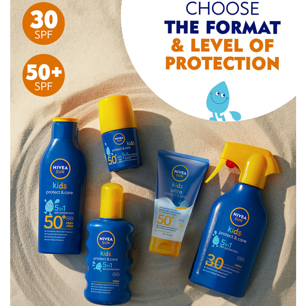 Nivea Sun Kids Protect and Care Sun Cream Roll On SPF50+ 50ml Image 4