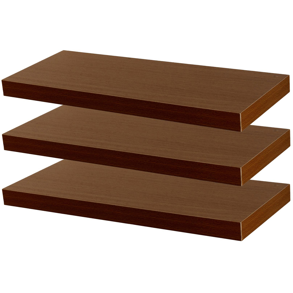 Harbour Housewares 60cm 6 Pack Walnut Floating Shelf Image 1