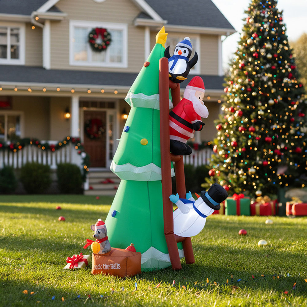 Living and Home Inflatable Santa Snowman and Penguin Model LED Christmas Decoration 5.9ft Image 7