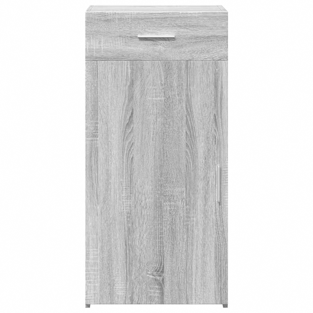 vidaXL Single Door Single Drawer Grey Sonoma Wooden Sideboard Image 4