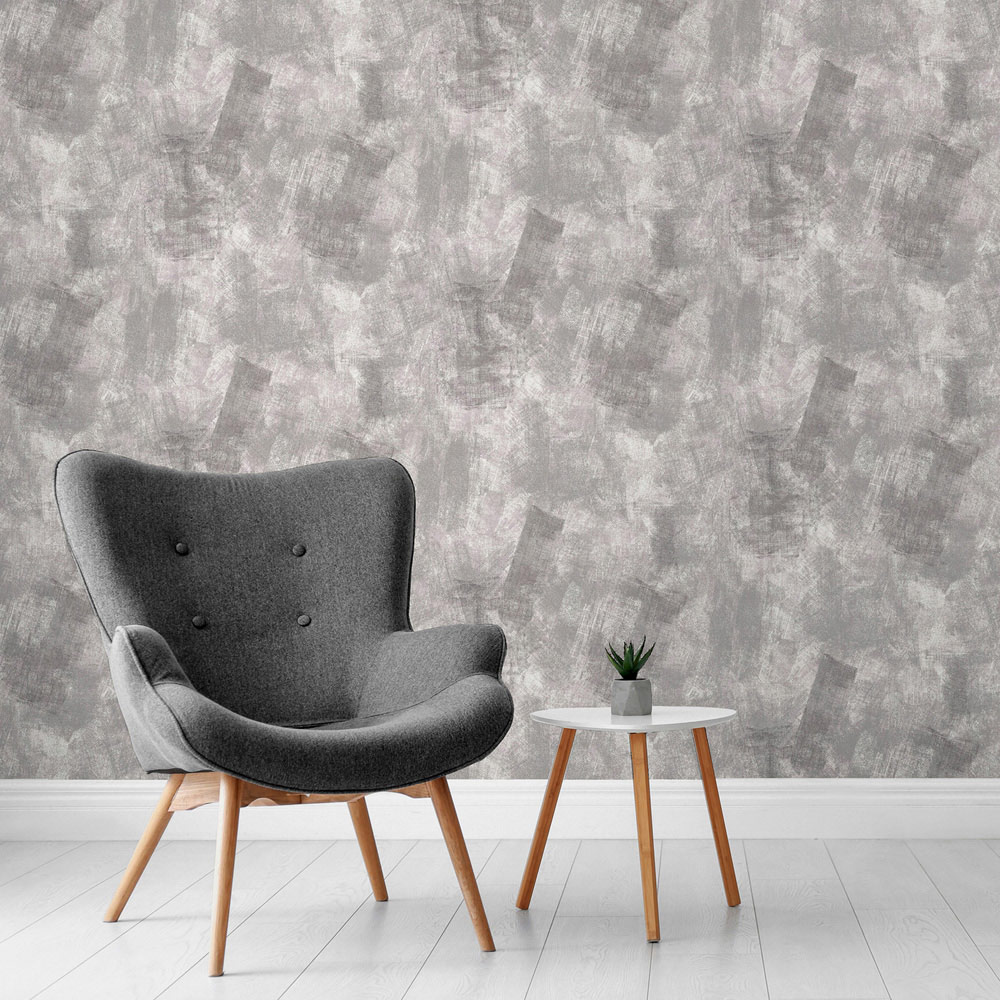 Arthouse Brushed Strokes Grey Wallpaper Image 3