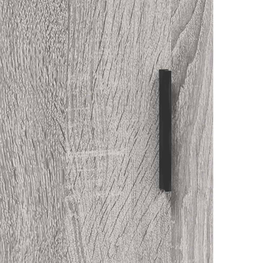 vidaXL 4 Glass and Wood Door 2 Drawer Grey Sonoma Highboard with Metal Legs Image 9
