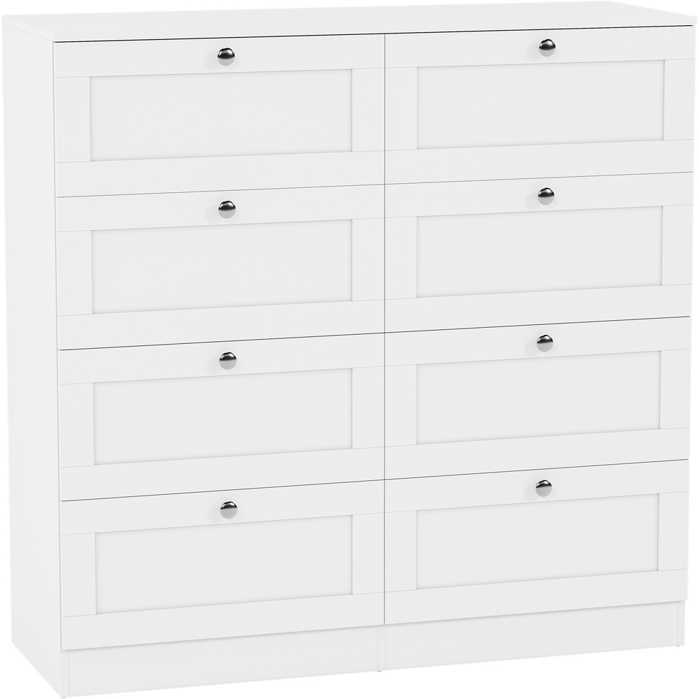 VIDA DESIGNS Altino 8 Drawer White Shaker-Style Chest of Drawers Image 2