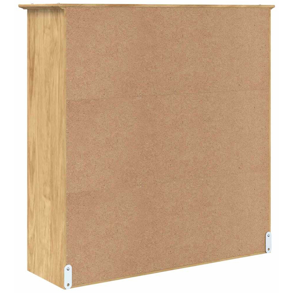 vidaXL 3 Glass Door Honey Brown Wooden Cabinet Image 6