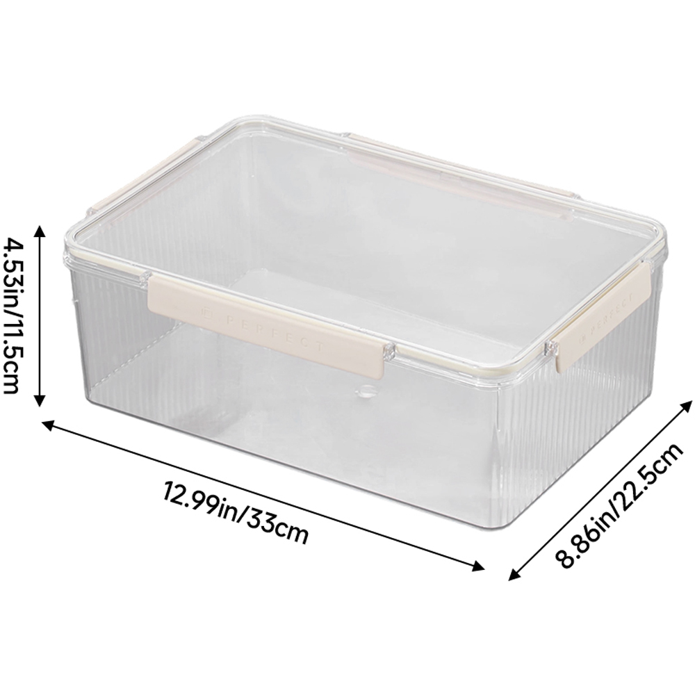 Living and Home Cream and Clear PET Storage Box with Lid Image 8