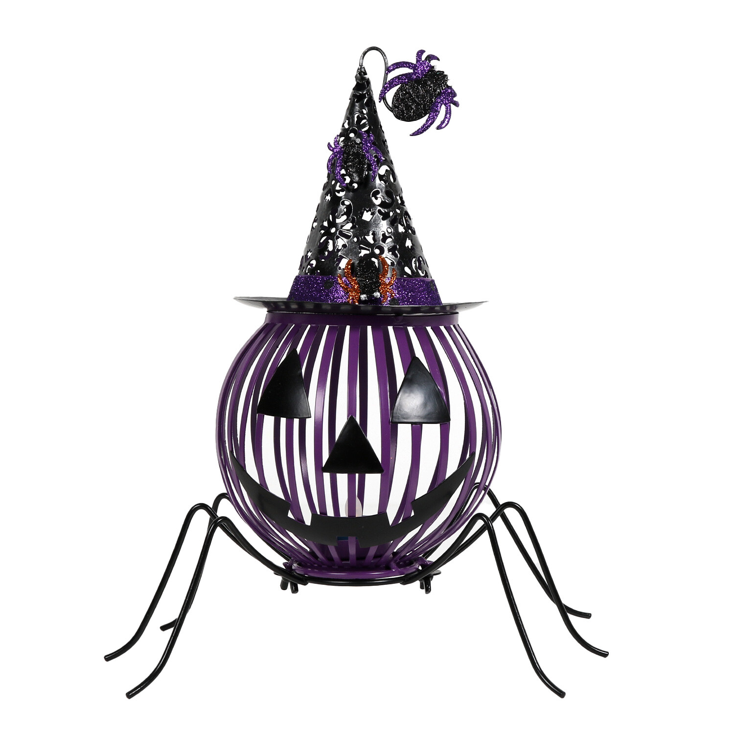 Halloween Spider Pumpkin Candle Holder Image 3