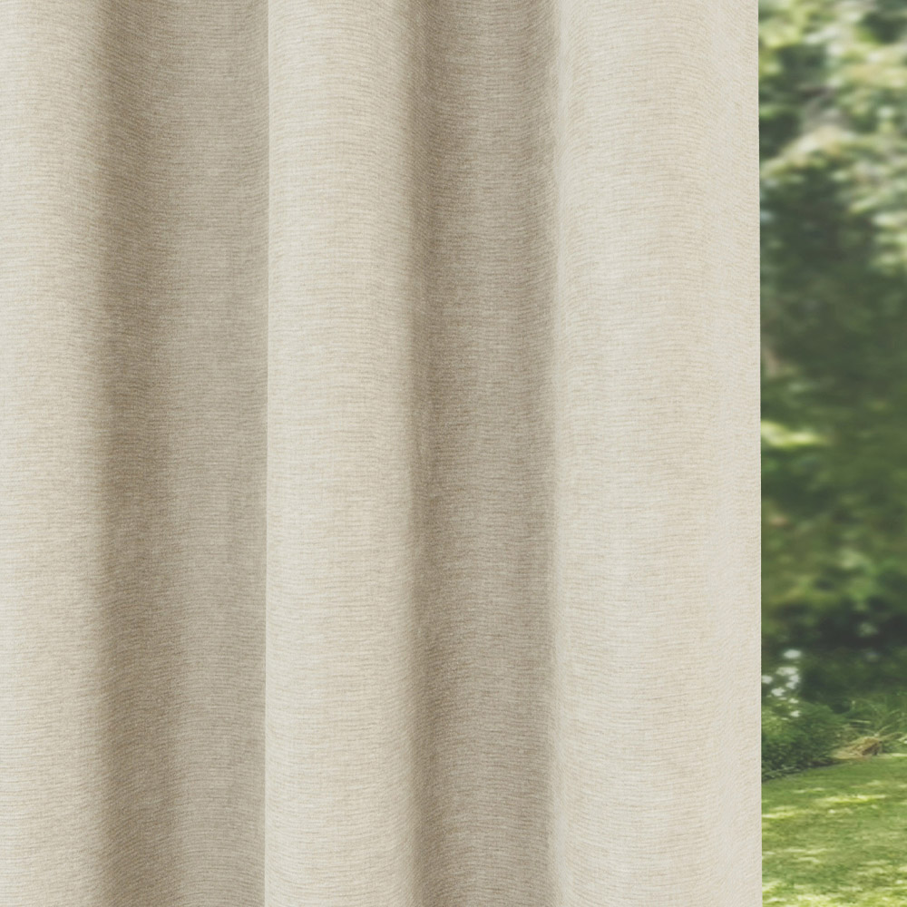 Enhanced Living Knightsbridge Cream Chenille Thermal Blackout Eyelet Single Door Curtain 168 x 214cm Image 3