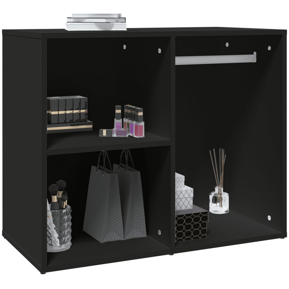vidaXL 3 Shelf Black Engineered Wood Dressing Cabinet Image 5