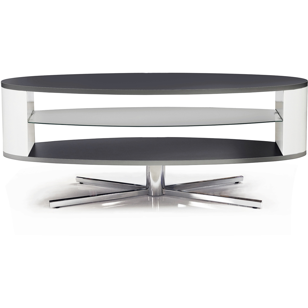 MDA Designs Orbit 2 Shelf Black and White TV Cabinet Image 2