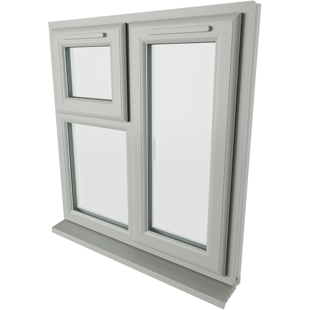 Crystal Agate and White RH Side Hung and Top Opener Clear Double Glazed Window 905 x 965mm Image 4