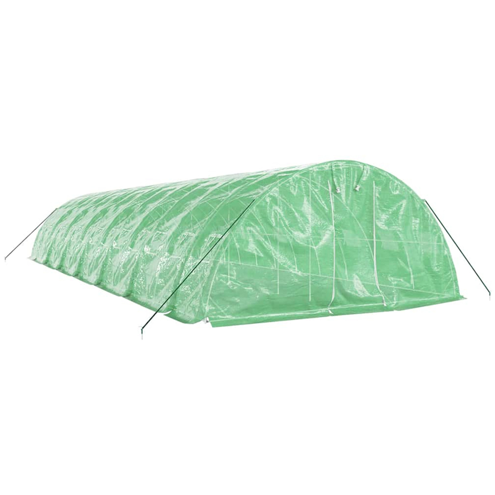 vidaXL Green Polyethylene Galvanised Steel Frame 45.9 x 16.4ft Greenhouse Image 2