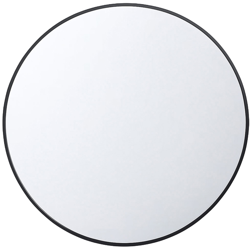 Neo Black Metal Frame Anti-Rust Wall Mounted Round Mirror 50cm Image 1