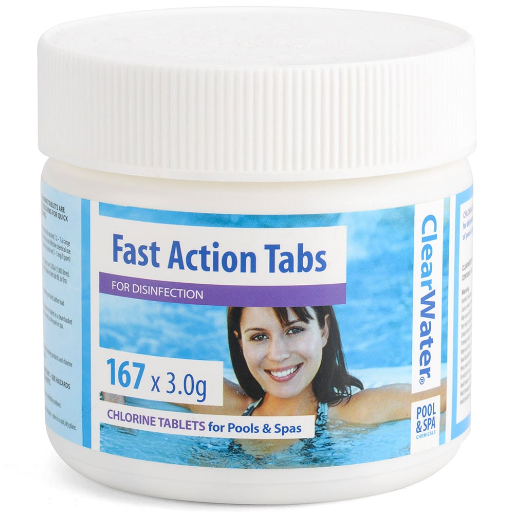 ClearWater Fast Action Chlorine Tablets 3g 167 Pack Image 1