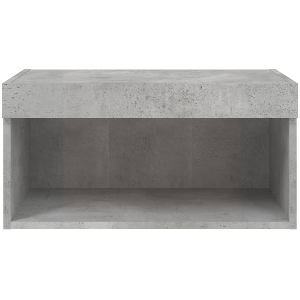 vidaXL Single Shelf Concrete Grey Wall Mounted TV Cabinet with LED Lights Image 2