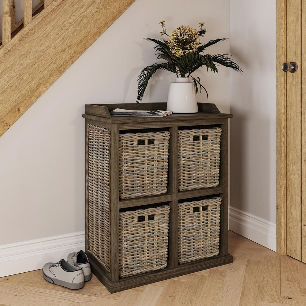 FWStyle Maya 4 Drawer Kubu Rattan Handmade Storage Unit Image 6