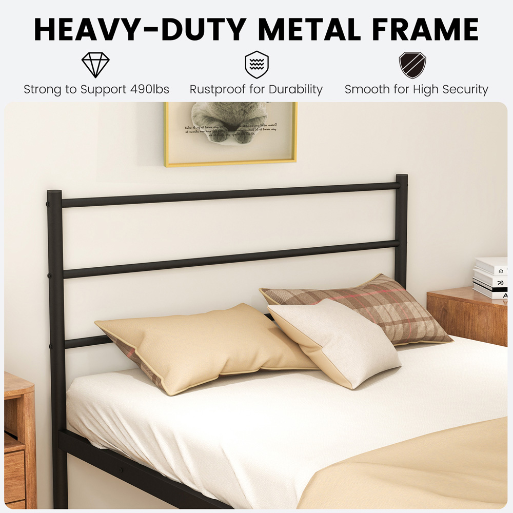 Costway Single Black Metal Bed Frame Image 6