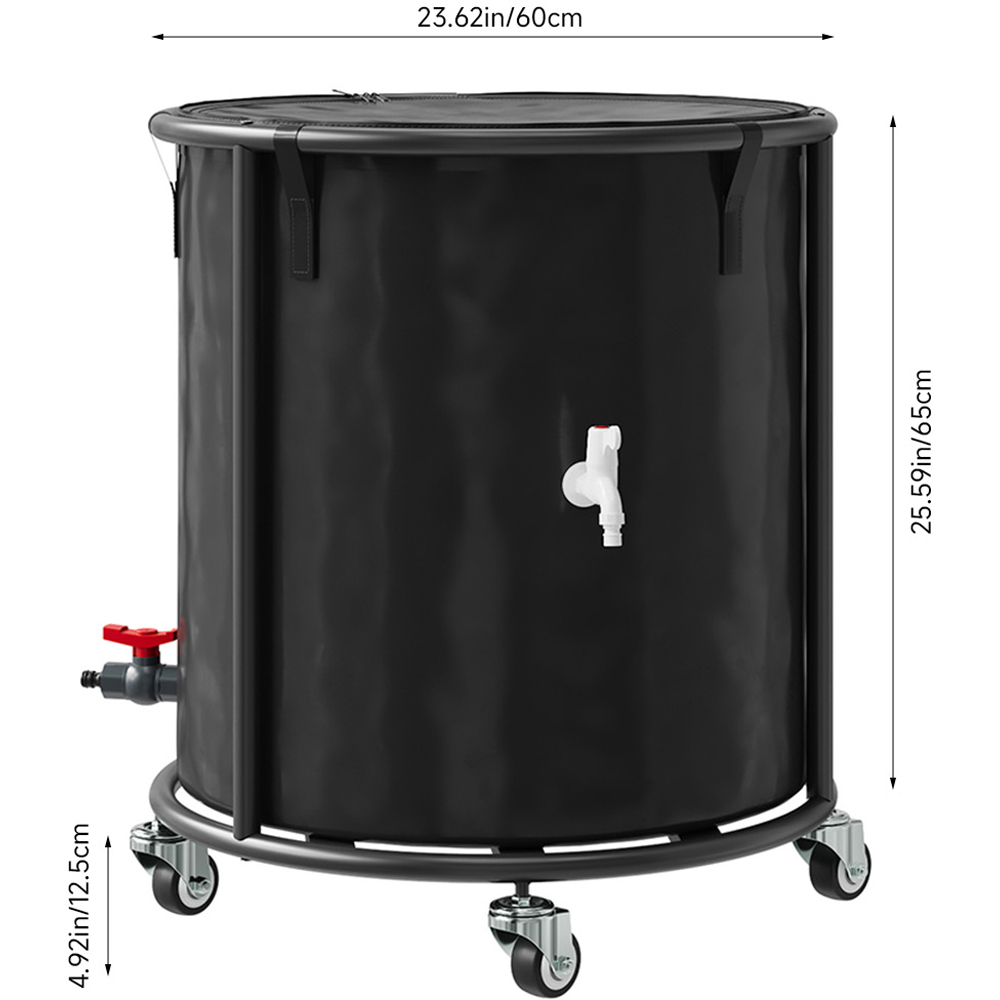 Living and Home 190L Mesh Filter Rain Water Barrel with Wheels and Side Tap Image 7