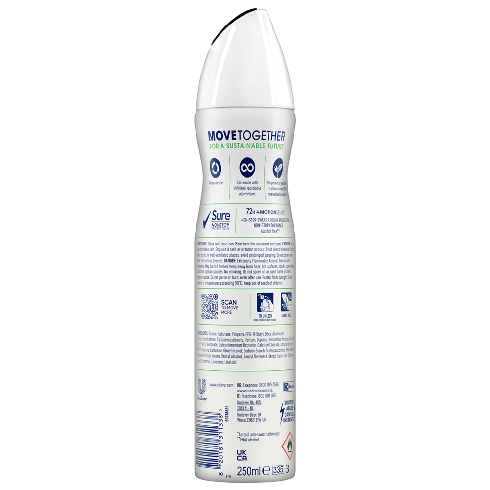 Sure Women Nonstop Protection Freesia & Water Lily Antiperspirant Deodorant Aerosol 250ml Image 2