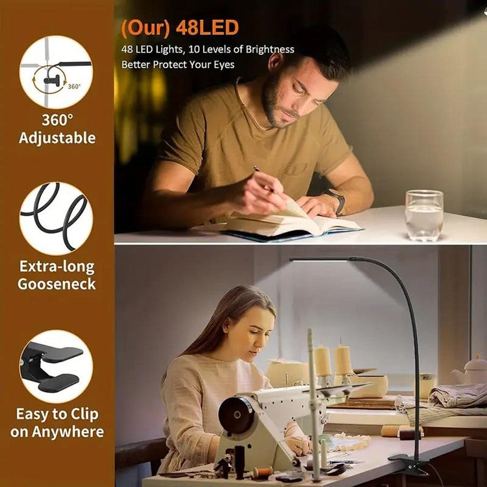 Dyzi Flexible LED Desk Lamp with Clip Image 3