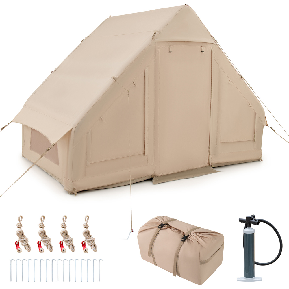 Costway 6 Person Beige Inflatable Camping Tent Image 3