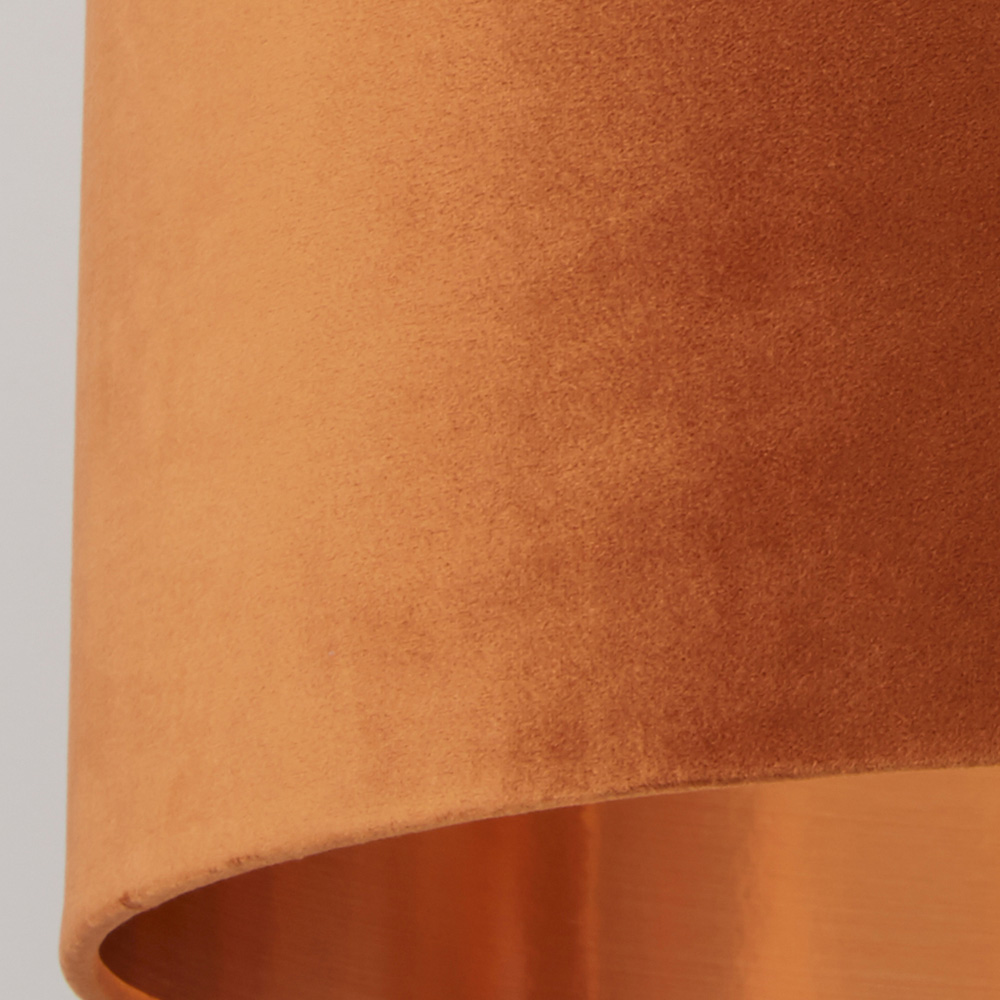 Lighting Collection Burnt Orange Copper Inner Velvet Drum Shade 50cm Image 4
