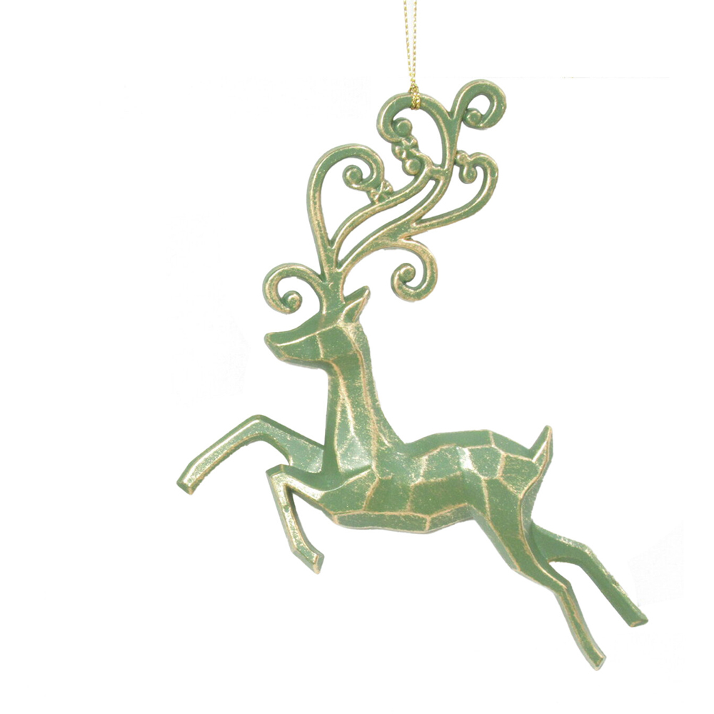 Brushed Gold Reindeer Hanging Decoration Image 5