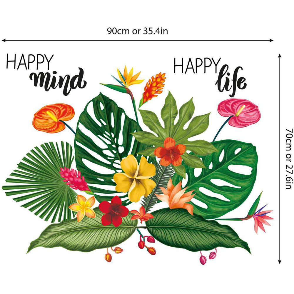 Walplus Flower Theme Tropical Summer Vibes Self Adhesive Wall Stickers Image 4