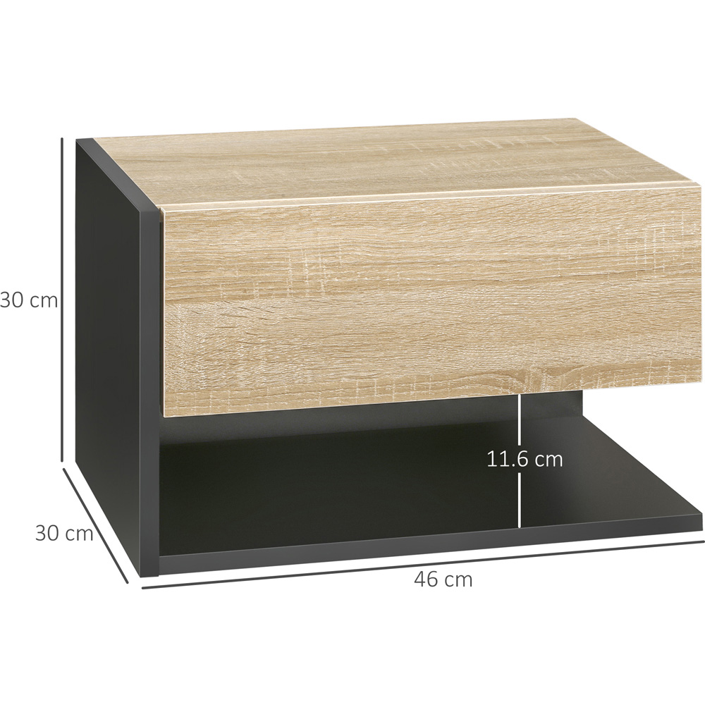 HOMCOM Single Drawer Single Shelf Modern Bedside Table Set of 2 Image 9