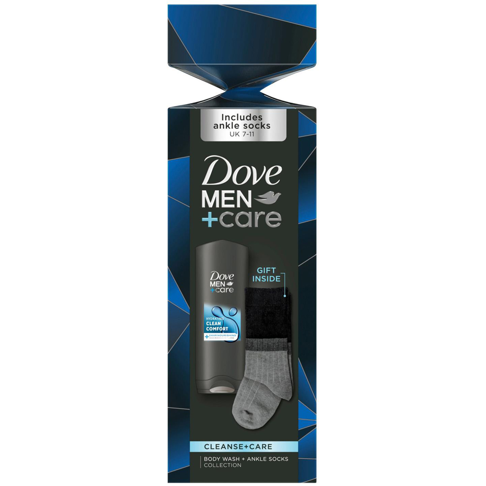 Dove Men+Care Cleanse+Care Body Wash and Socks Gift Set 3 Pack Image 7