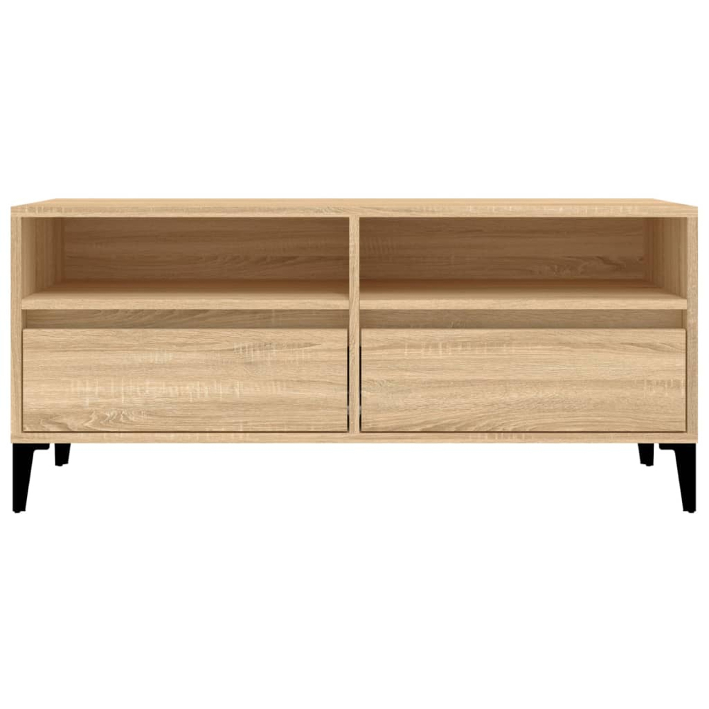 vidaXL 2 Drawer 2 Shelf Sonoma Oak TV Cabinet Image 6