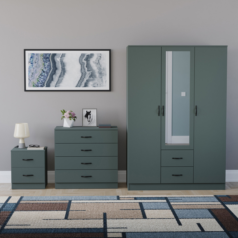 VIDA DESIGNS Riano Green 3 Piece Bedroom Furniture Set Image 2
