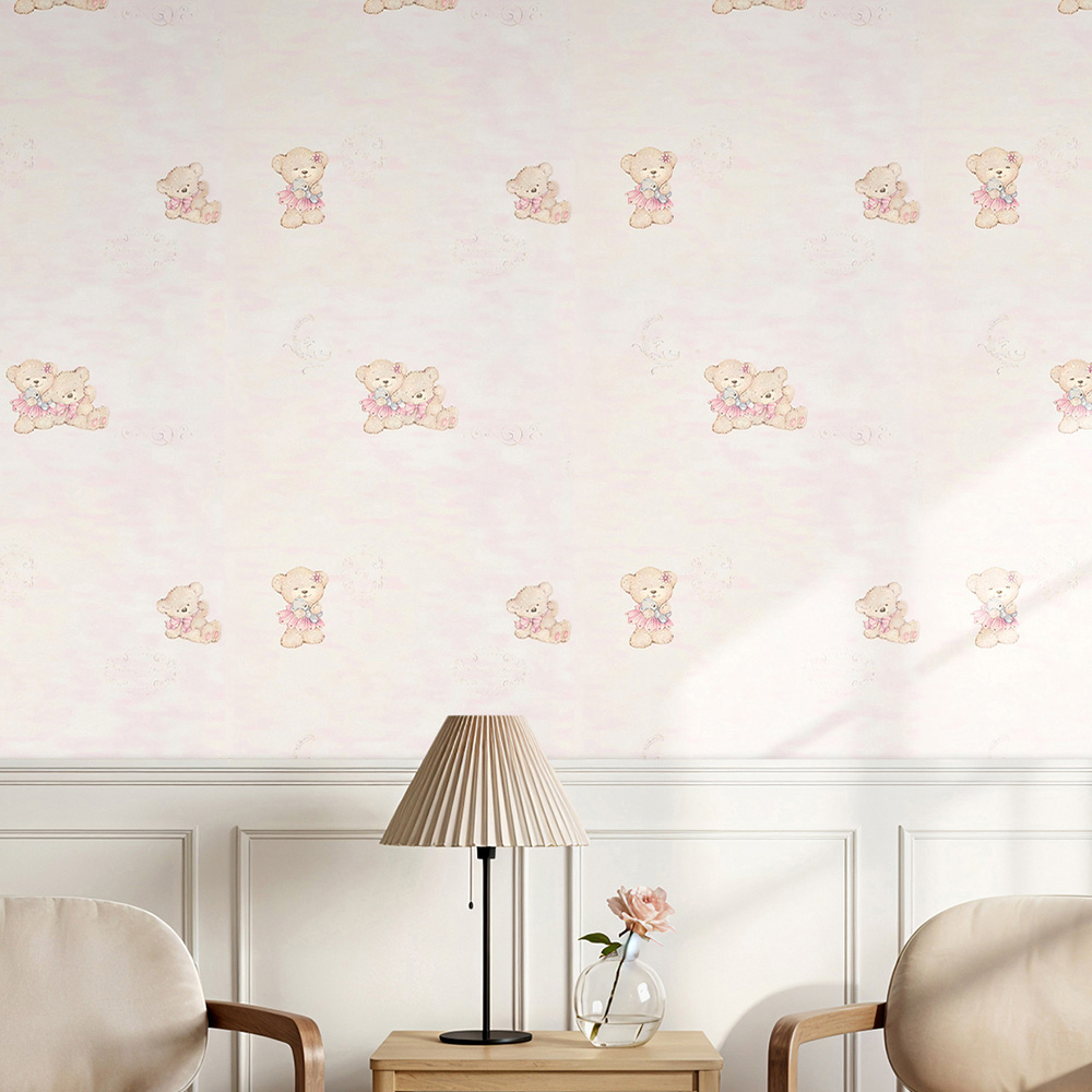 Living and Home Pale Pink 3D Embossed Non-Woven Wallpaper Roll 950 x 53cm Image 7