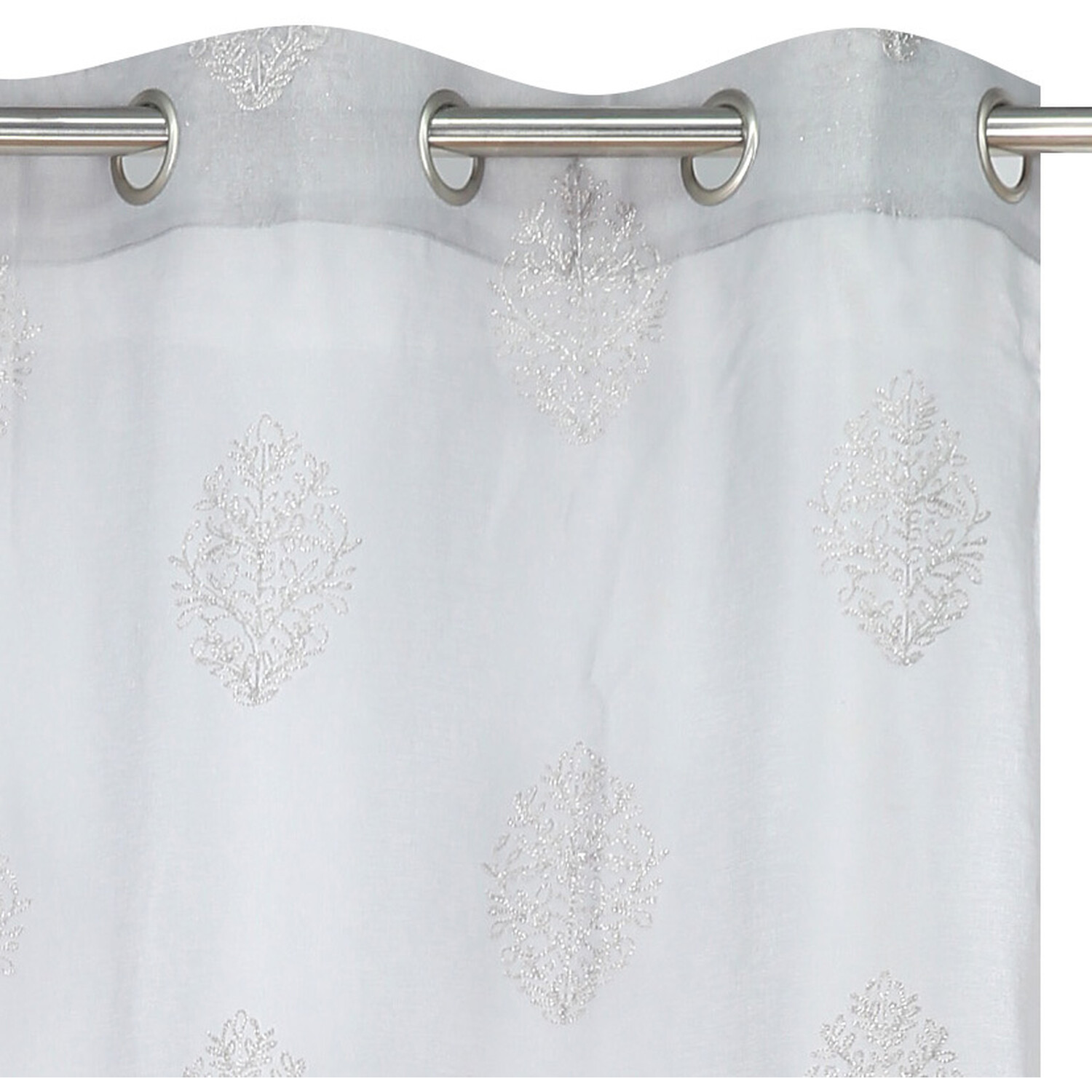 Aviemore Embroidered Voile Curtain Grey Image 2