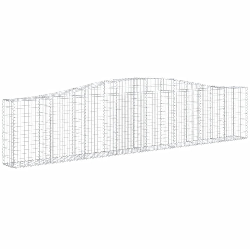 vidaXL Silver Galvanised Iron Arched Gabion Basket 400 x 30 x 80/100cm 25 Pack Image 1