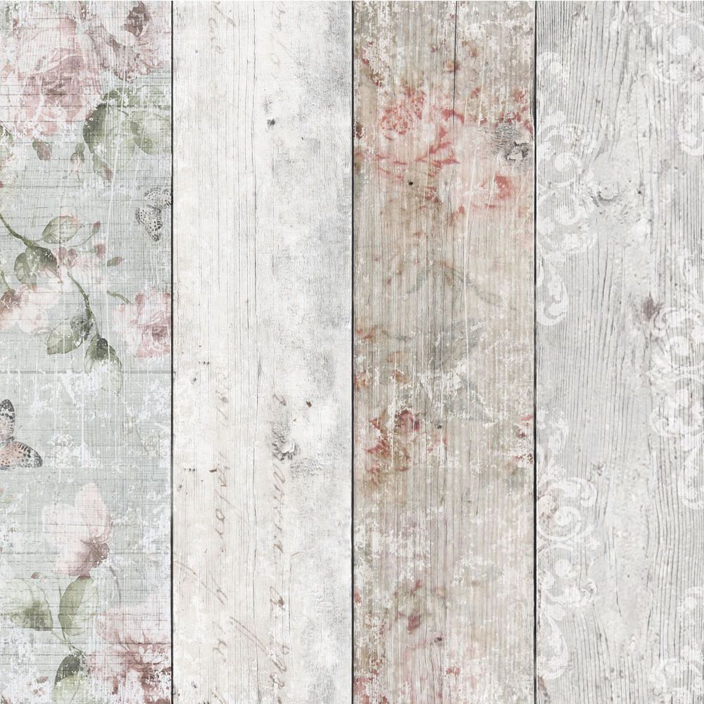 Fresco Romantic Wood Wallpaper Image